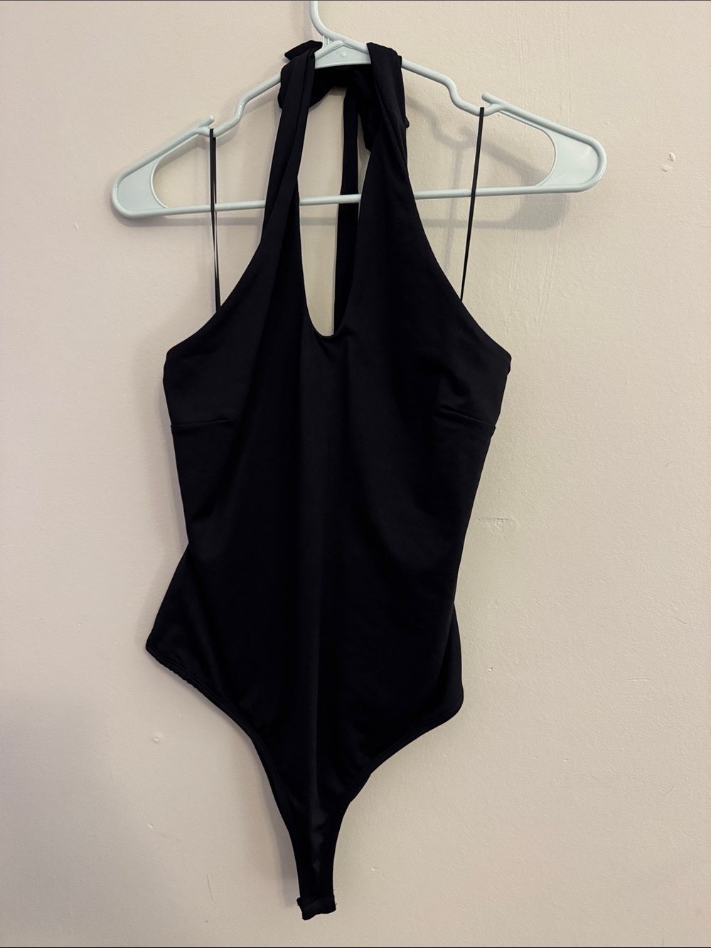 Francesca's Collections Black Halter Bodysuit